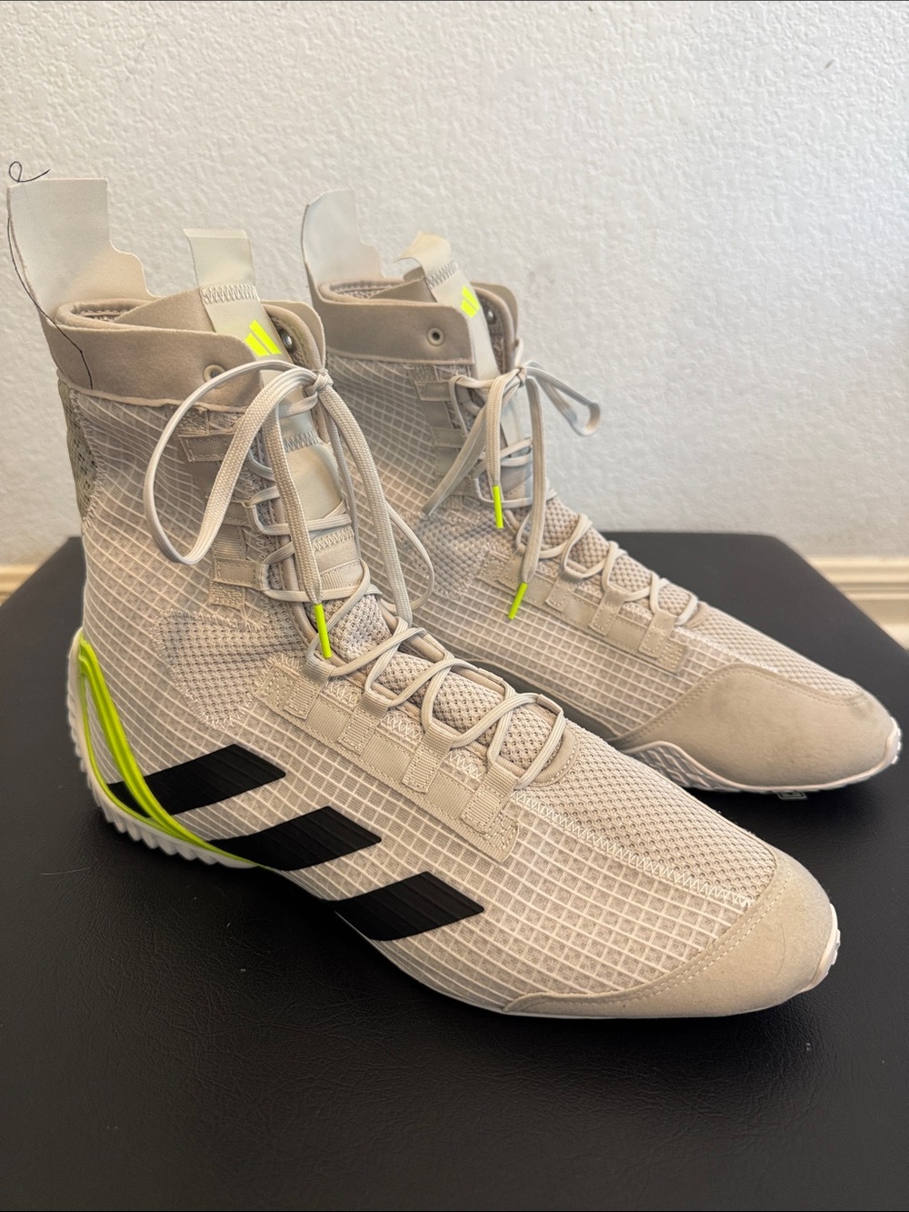 Adidas Mens Speedex 23 Boxing Shoes Grey Lucid Lemon HP6885 Lace Up Size 12